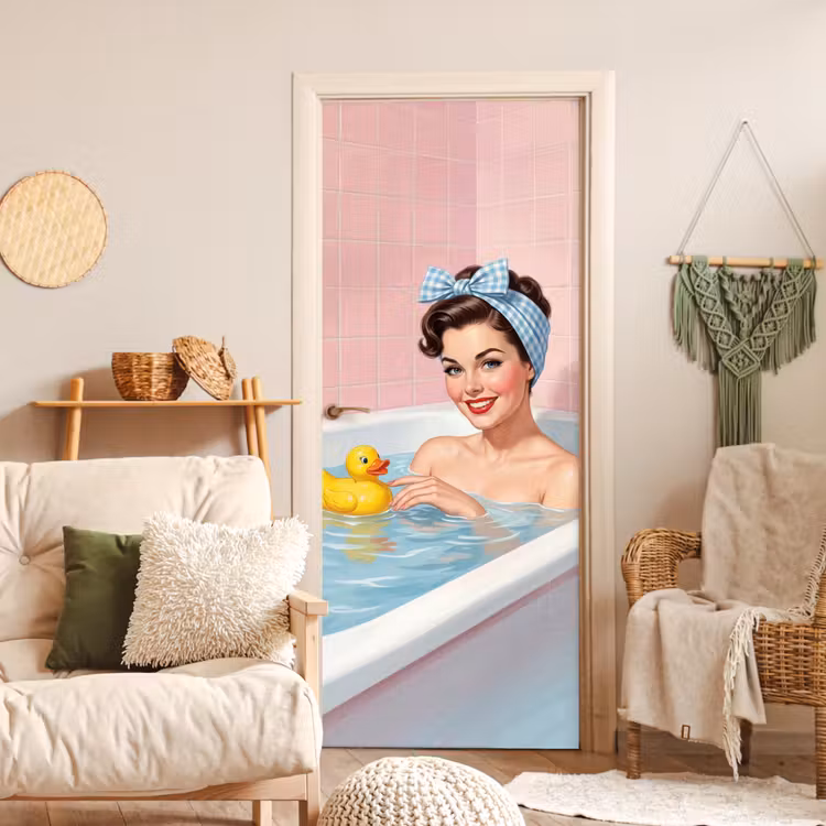 Deursticker - Badkamer - Eend - Blauw — 4