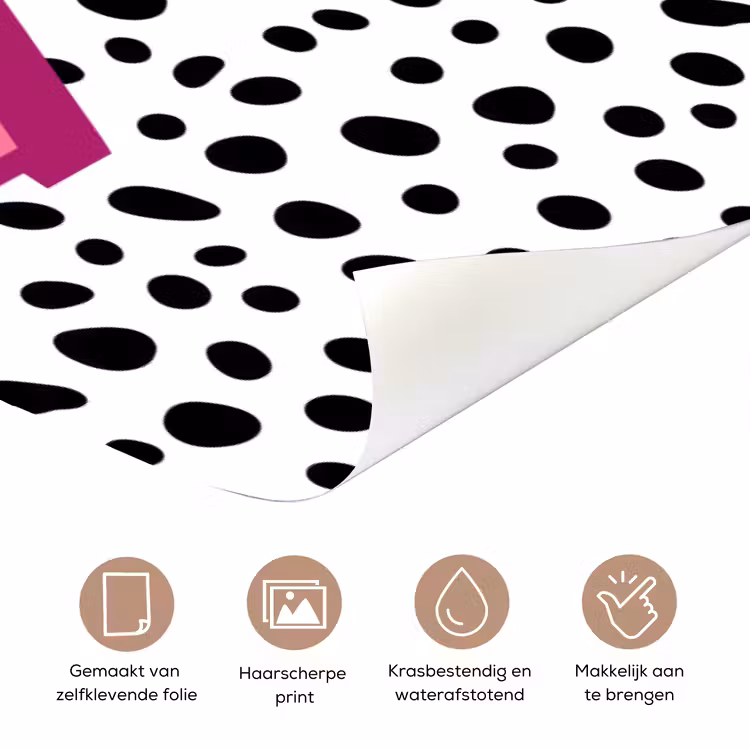 Deursticker - Bliksem - Roze - Stippen — 3