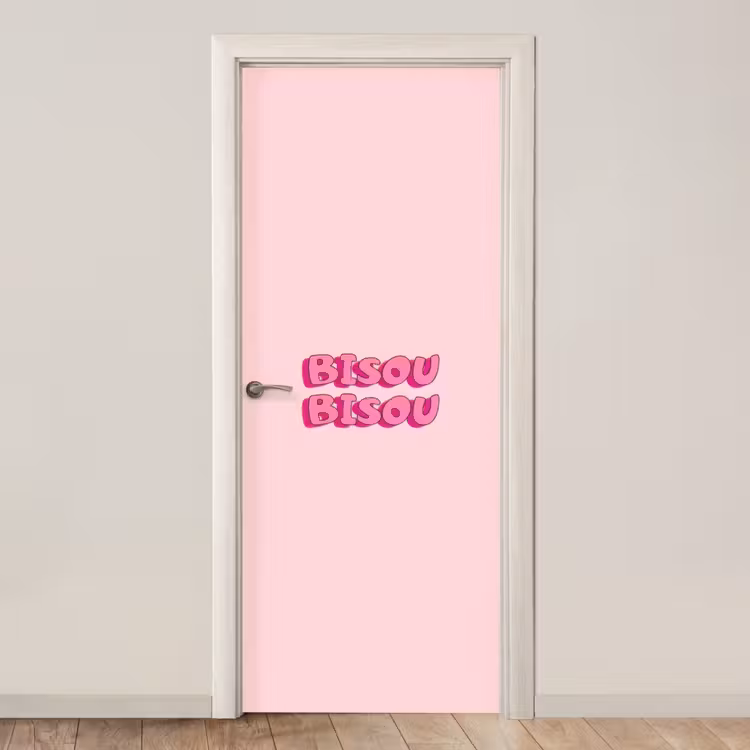 Deursticker - Bisou - Roze - Schaduw — 1