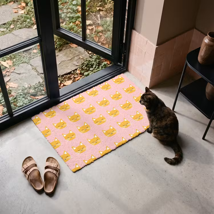 Deurmat - Katten - Patroon - Roze — 2