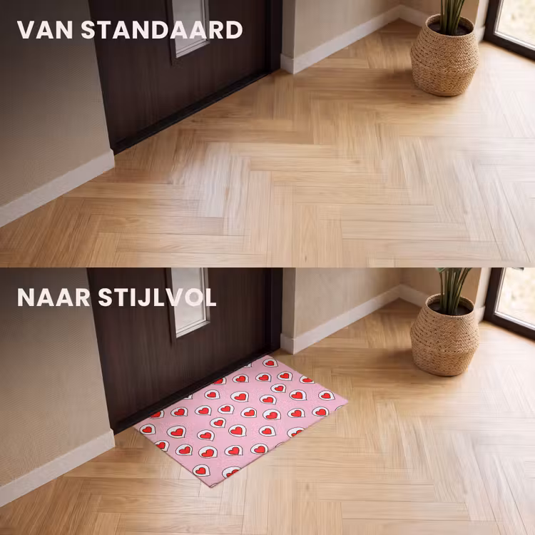 Deurmat - Hartjes - Patroon - Rood — 3