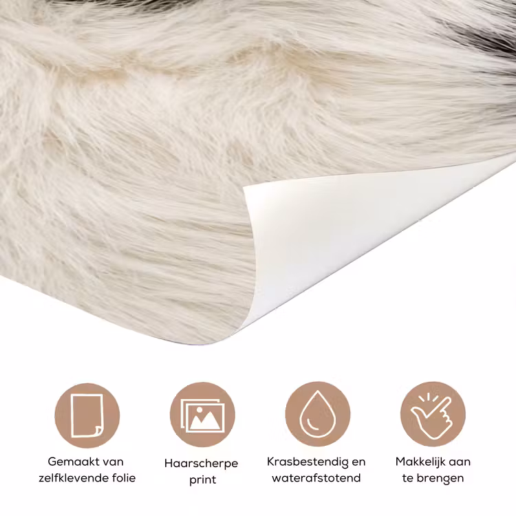 Deursticker - Bont - Textuur - Zwart - Wit — 3