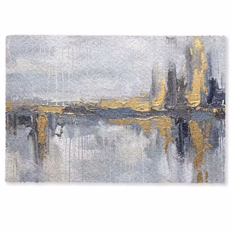 Deurmat - Abstract - Structuur - Goud - Grijs - Modern — 1