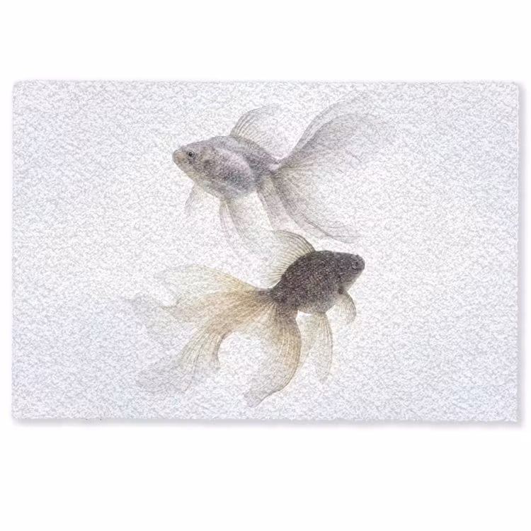 Deurmat - Goudvissen - Modern - Wit — 1