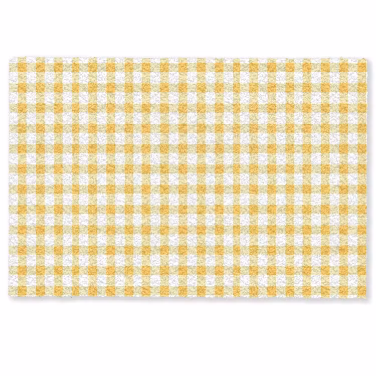 Deurmat - Ruit - Gingham - Klassiek - Geel en Wit — 1