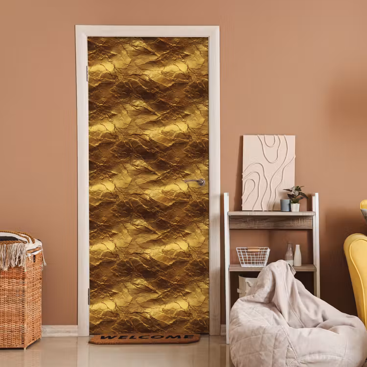 Deursticker - Bladgoud - Textuur - Goud — 2