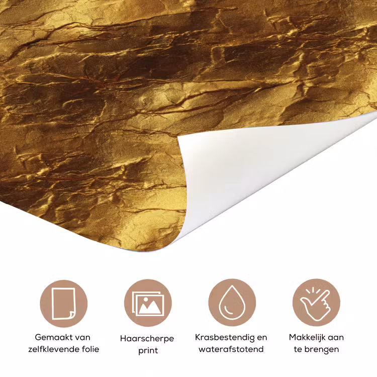 Deursticker - Bladgoud - Textuur - Goud — 3