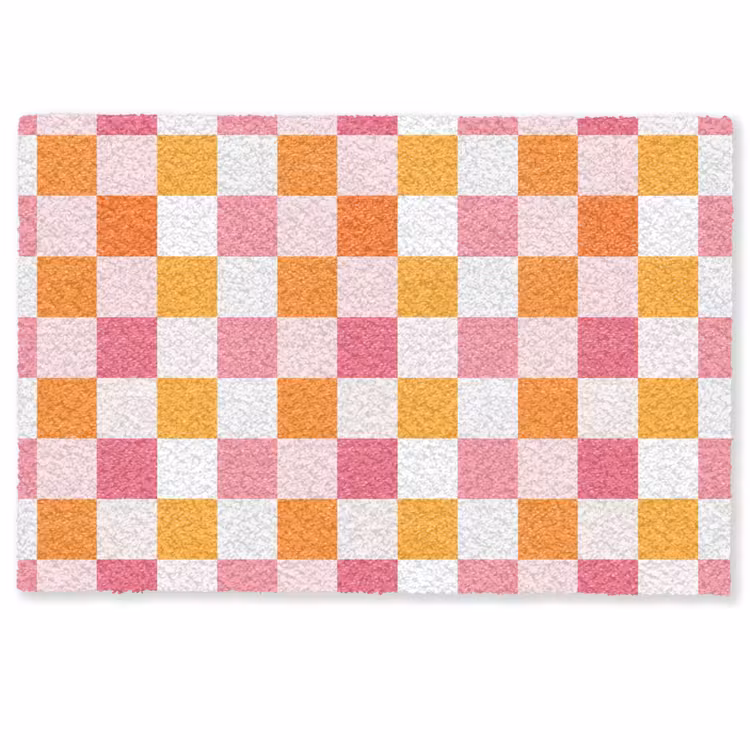 Deurmat - Patroon - Vierkant - Roze — 1