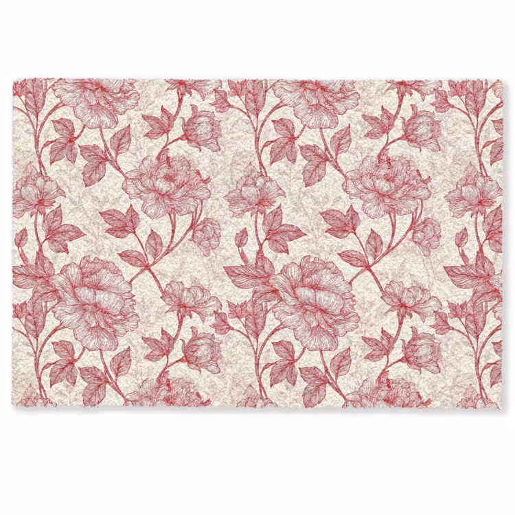 Deurmat - Pioenrozen - Modern - Rood — 1