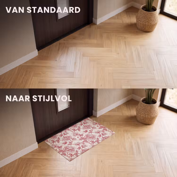 Deurmat - Pioenrozen - Modern -  Rood — 3