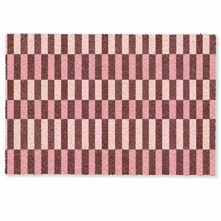 Deurmat - Roze - Rood - Blokjes — 1