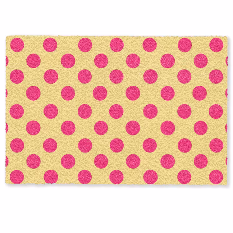 Deurmat - Roze - Stippen - Geel — 1
