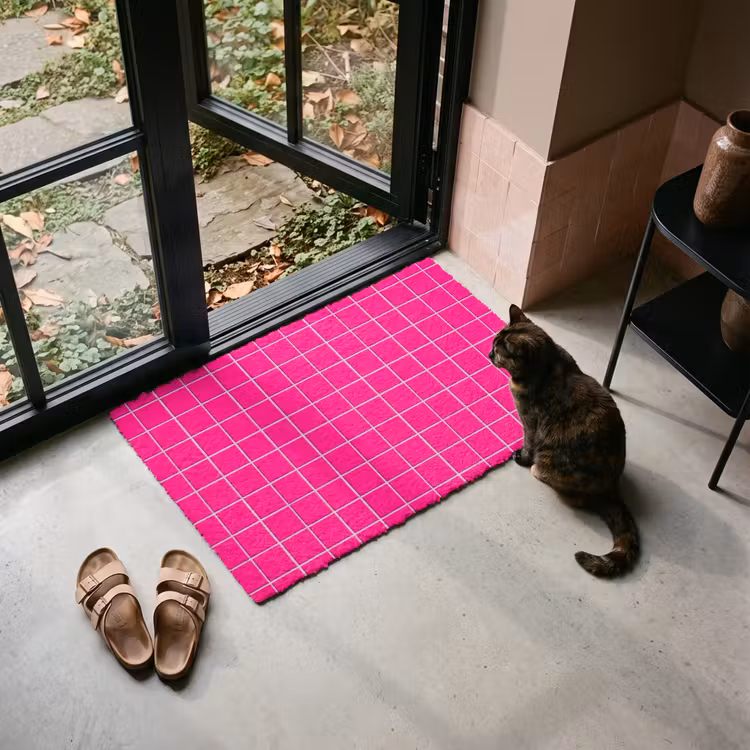 Deurmat - Tegels - Vierkant - Fuchsia — 2