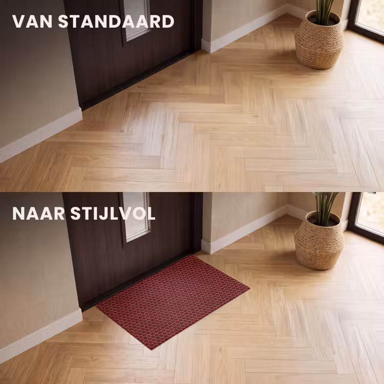 Deurmat - Penny - Mozaïek - Rond - Rood — 3