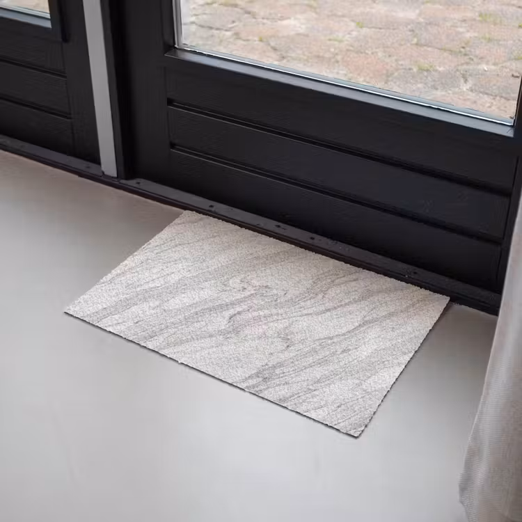 Deurmat - Marmer - Wit - Grijs - Structuur - Modern — 2