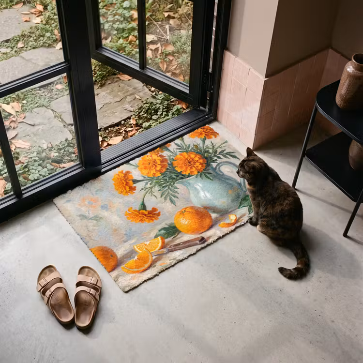 Deurmat - Eten - Oranje - Kunst — 2
