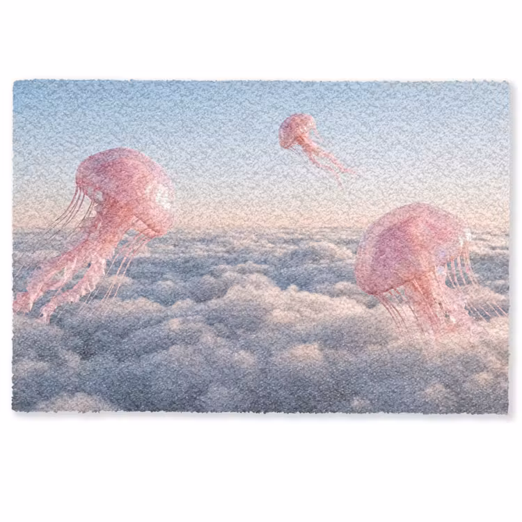 Deurmat - Roze dier - Wolken — 1