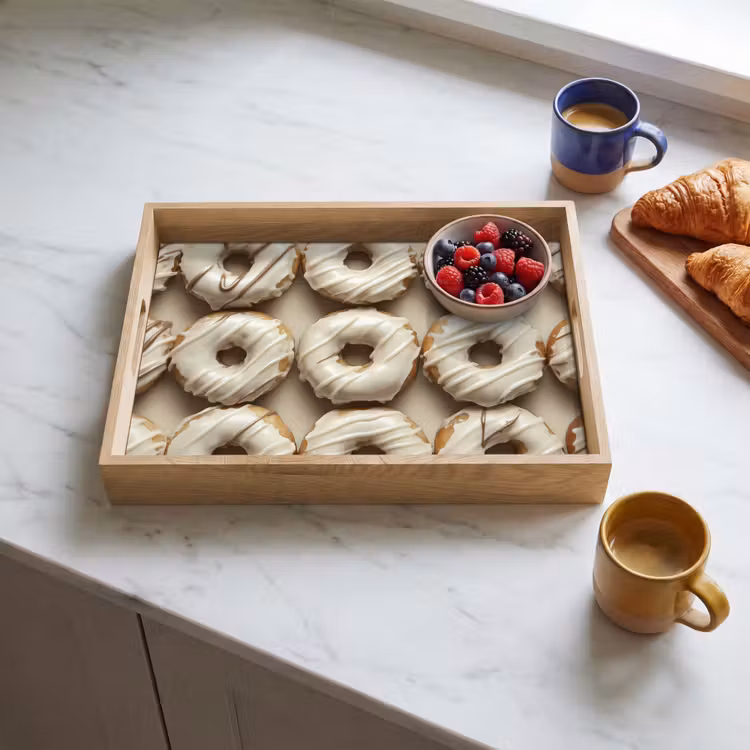 Dienblad - Donuts - Chocolade - Wit - Beige — 3