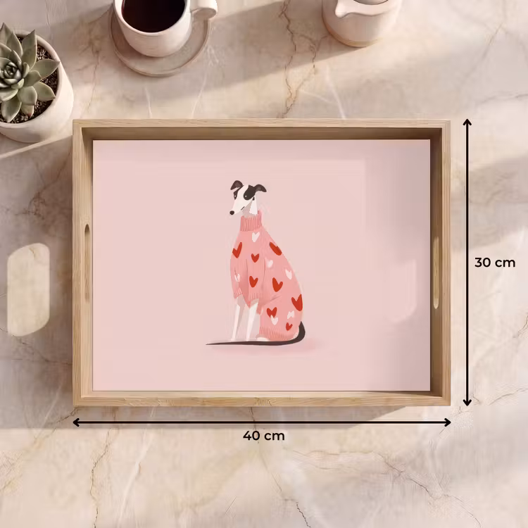 Dienblad - Hond - Hartjes - Roze — 7