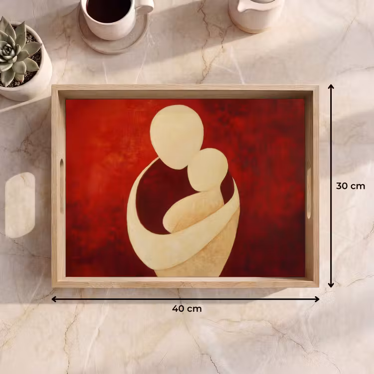 Dienblad - Abstract - Moeder - Kind - Rood — 7