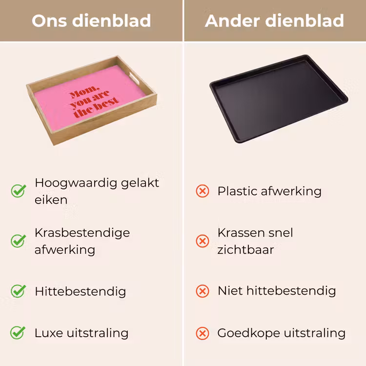 Dienblad - Moeder - Boodschap -Roze — 9