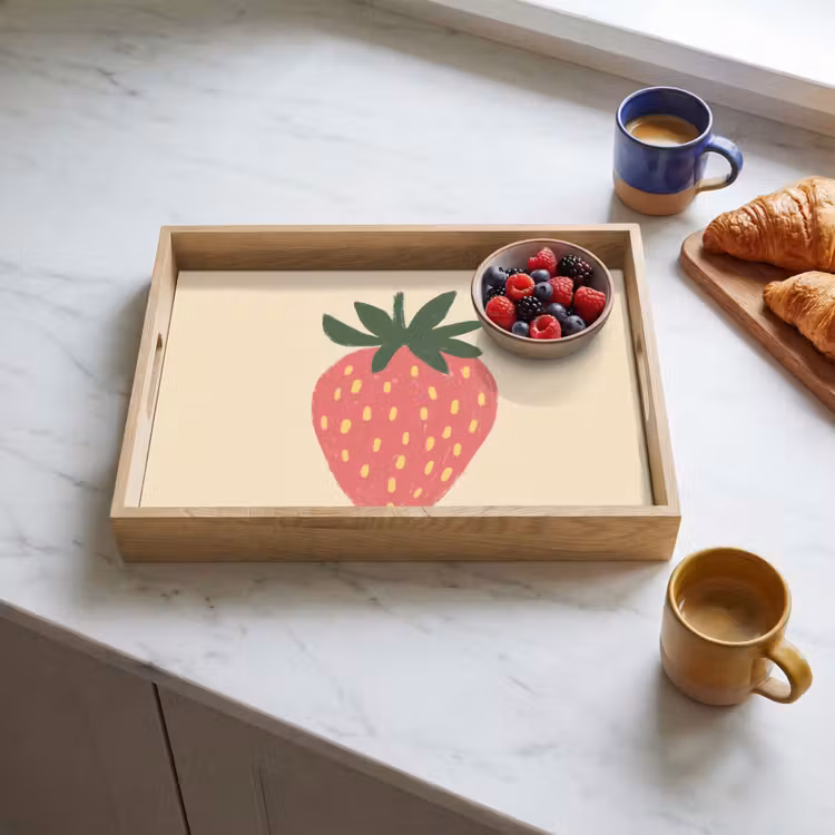 Dienblad - Aardbei - Minimalistisch - Rood - Fruit — 3