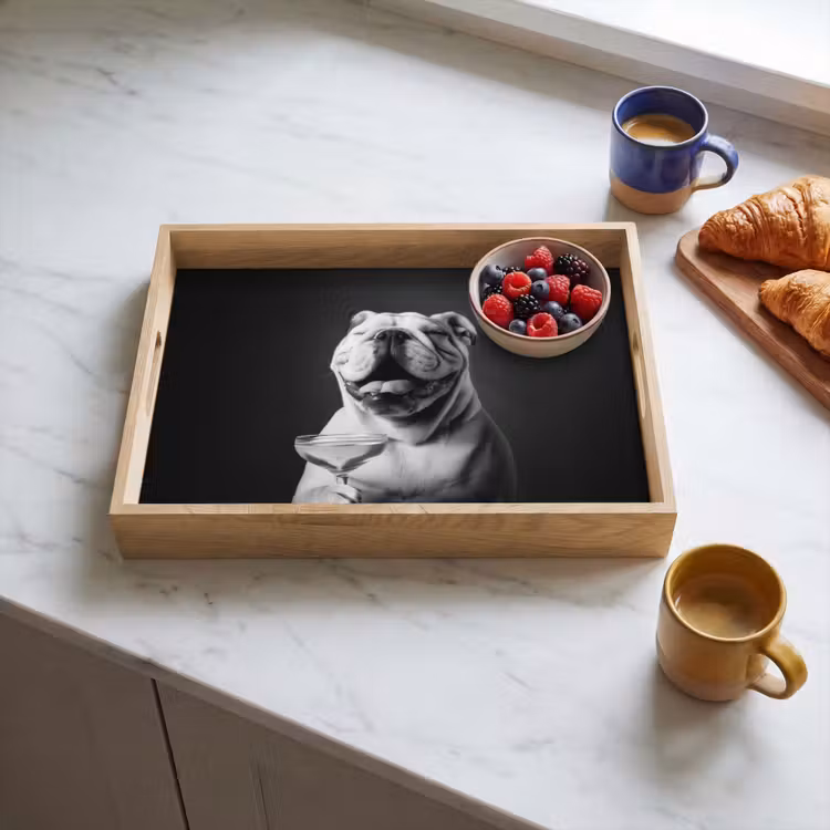 Dienblad - Buldog - Hond - Glas — 3
