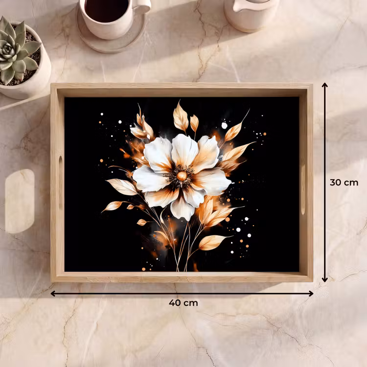 Dienblad - Bloem - Verf - Goud - Graffiti - Modern — 7
