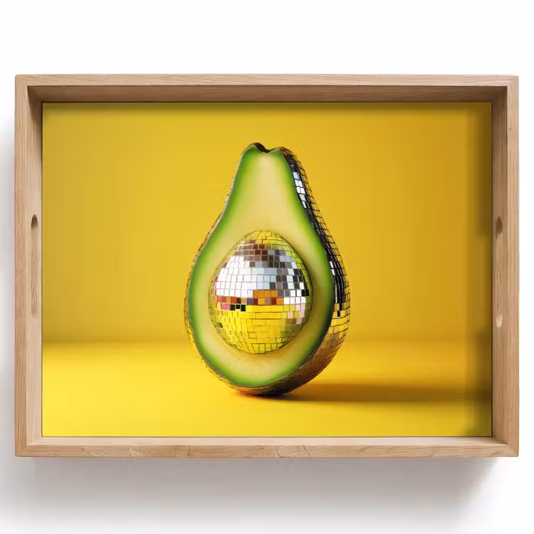 Dienblad - Avocado - Discobal - Geel - Glitter — 1