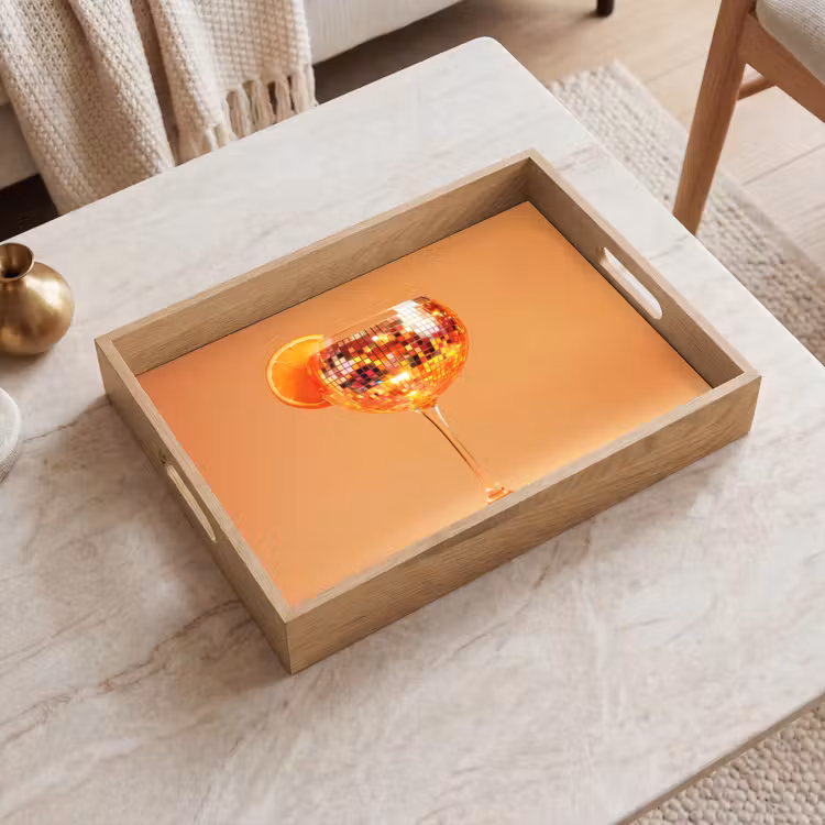 Dienblad - Drank - Oranje - Glitter - Disco — 2