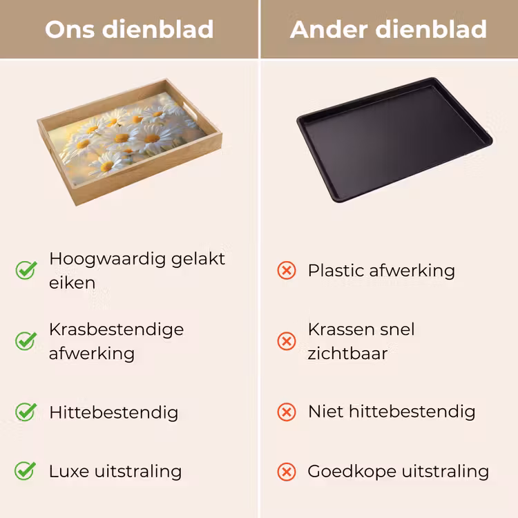 Dienblad - Madeliefjes - Wit - Zonlicht — 9