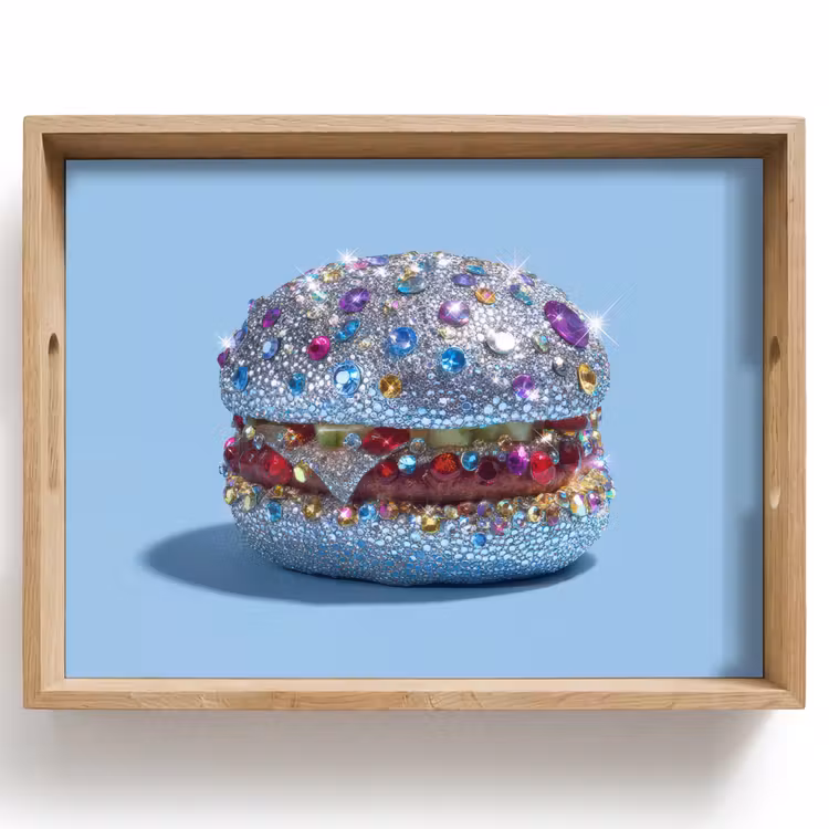 Dienblad - Glitters - Hamburger - Blauw — 1