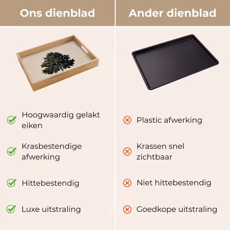 Dienblad - Eikenboom - Schaduw - Egaal — 9