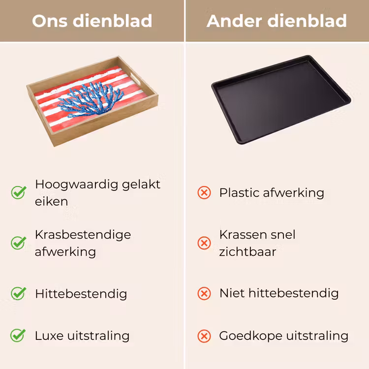 Dienblad - Koraal - Verfstructuur - Rood - Blauw — 9