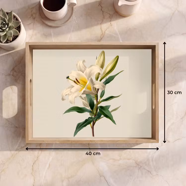 Dienblad - Lelie - Elegant - Botanisch - Beige — 7