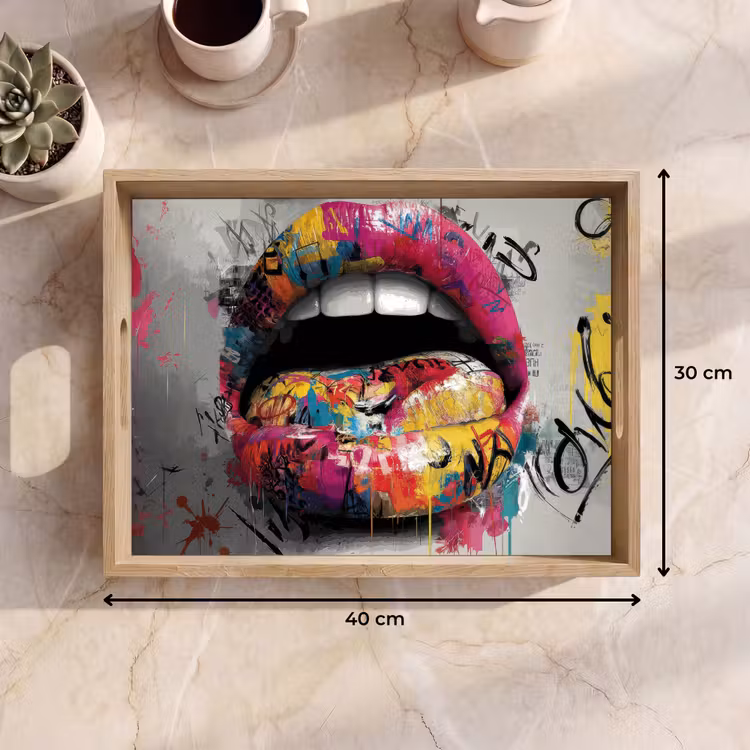 Dienblad - Lippen - Graffiti - Expressief — 7