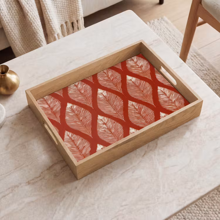 Dienblad - Bladeren - Rood - Elegant — 2