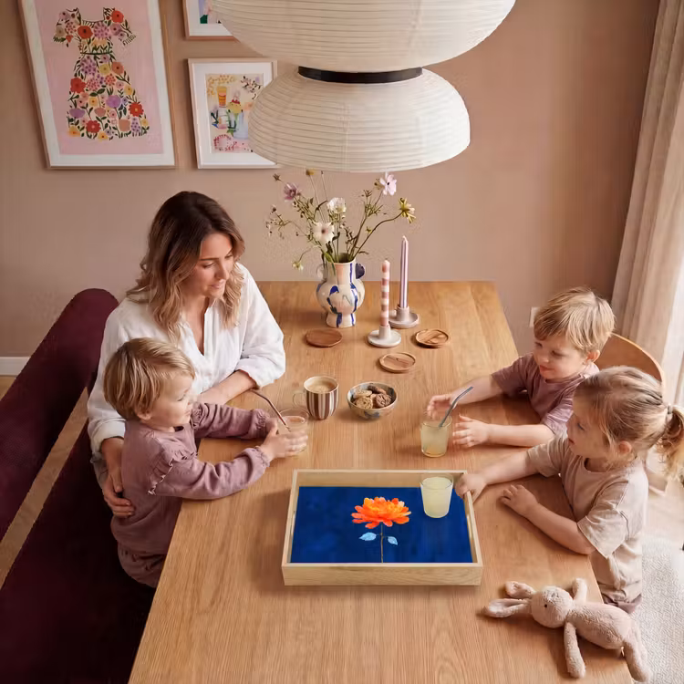 Dienblad - Bloem - Oranje - Bladeren — 5