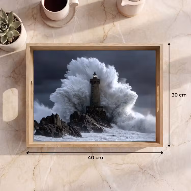 Dienblad - Golf - Vuurtoren - Schuimend water — 7