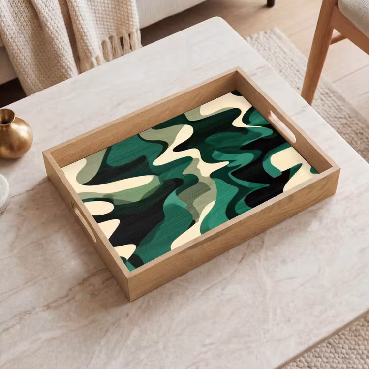 Dienblad - Abstract - Camouflage - Groen — 2