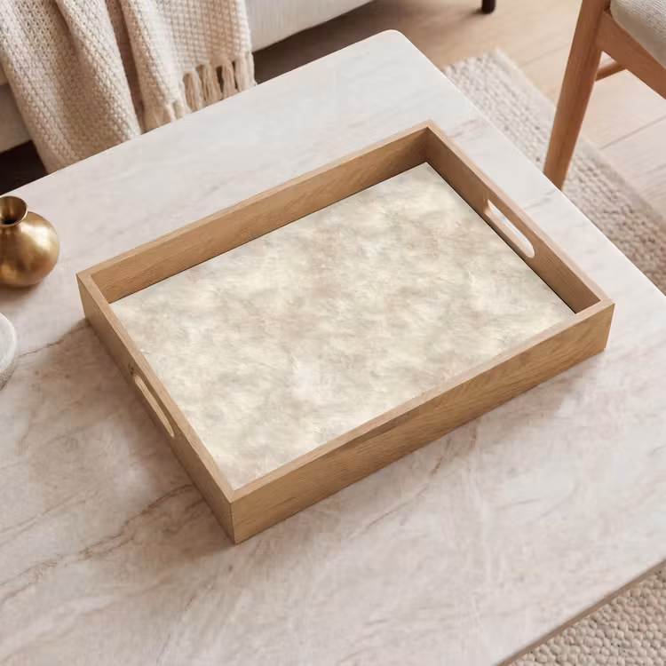 Dienblad - Beige - Reliëfstructuur - Natuursteen — 2