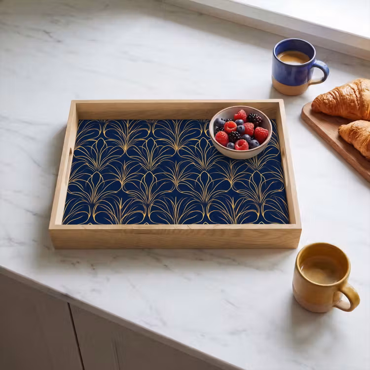 Dienblad - Deco - Waaier - Blauw — 3