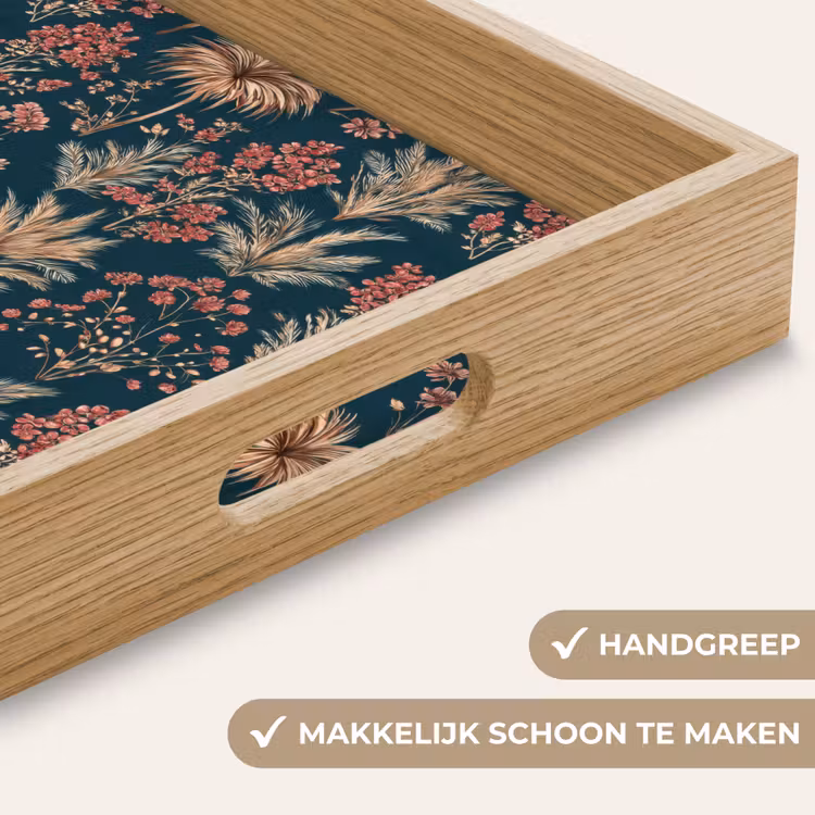 Dienblad - Botanisch - Patroon - Blauw — 8