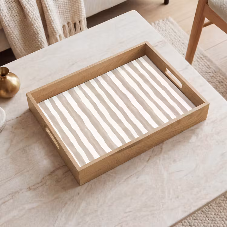 Dienblad - Minimalistisch - Strepen - Beige — 2