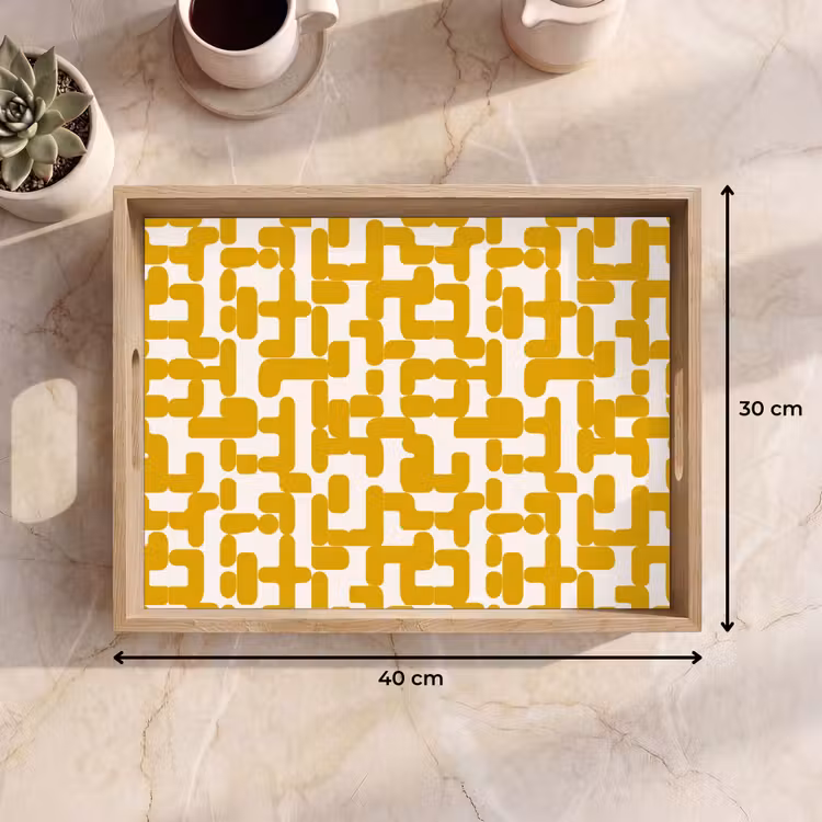 Dienblad - Geel - Beige - Patroon — 7