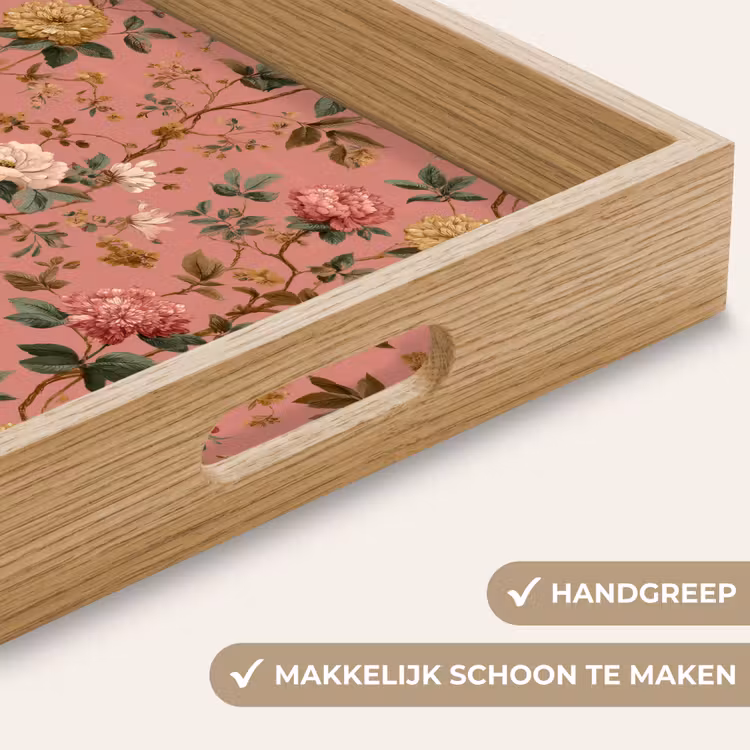 Dienblad - Klassiek - Botanisch - Roze — 8