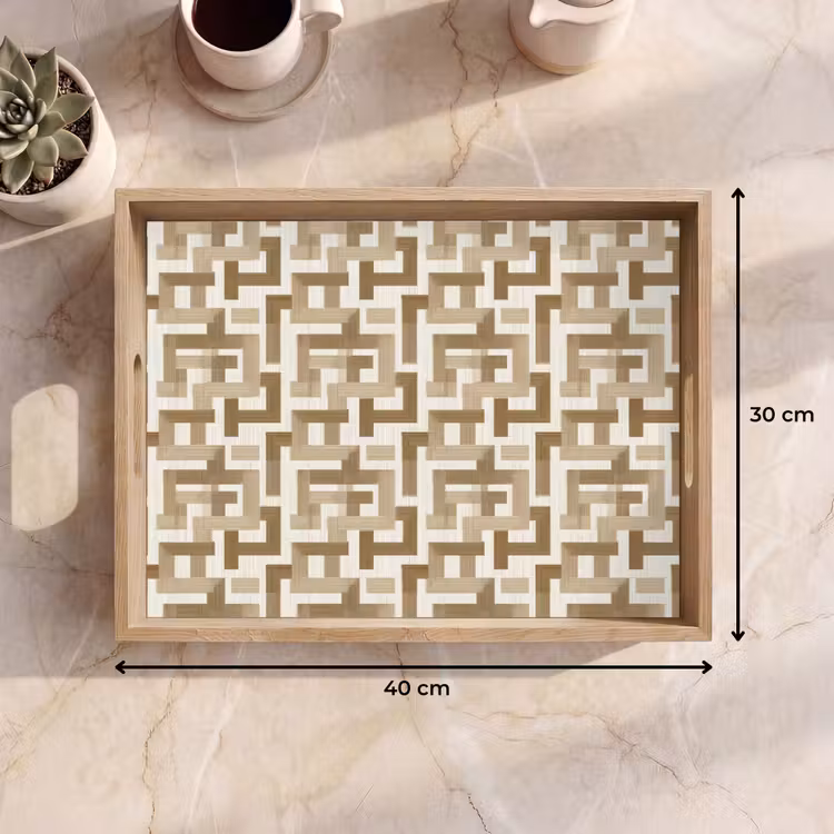 Dienblad - Geometrisch - Retro - Bruin — 7