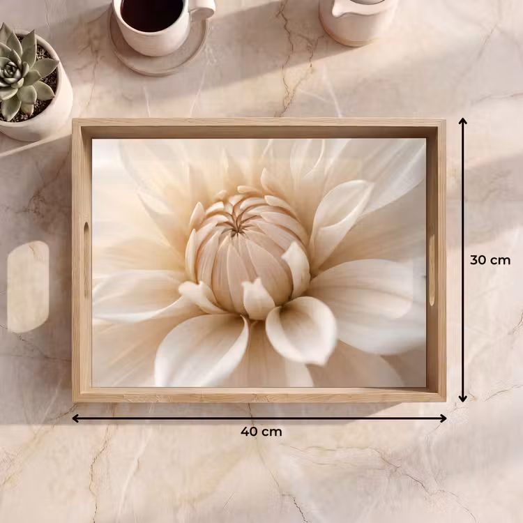 Dienblad - Bloem - Dahlia - Wit — 7