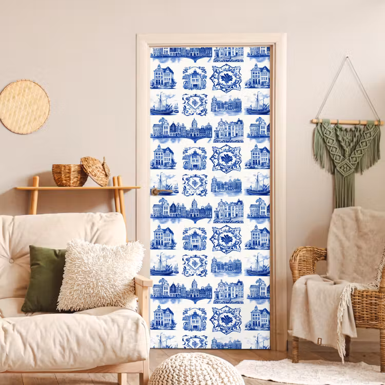Deursticker - Huizen - Schepen - Blauw — 4