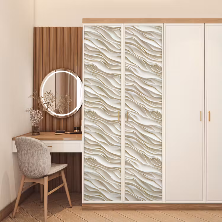Deursticker - Golven - Wit - Minimalistisch — 5